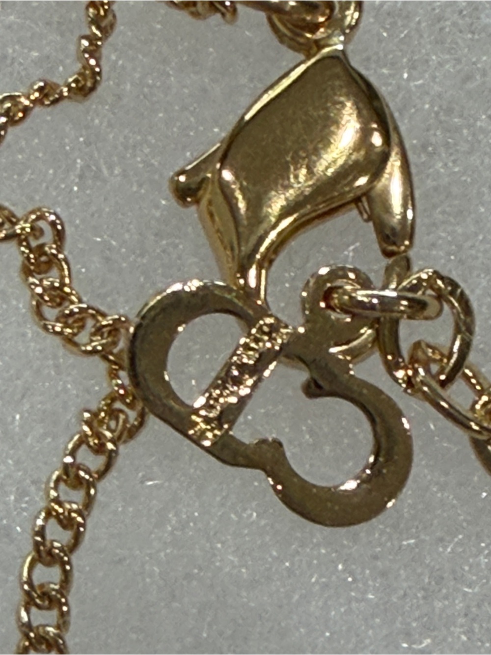 Dior Gold Heart Pendant Necklace with Crystal Accent - Picture 7 of 8